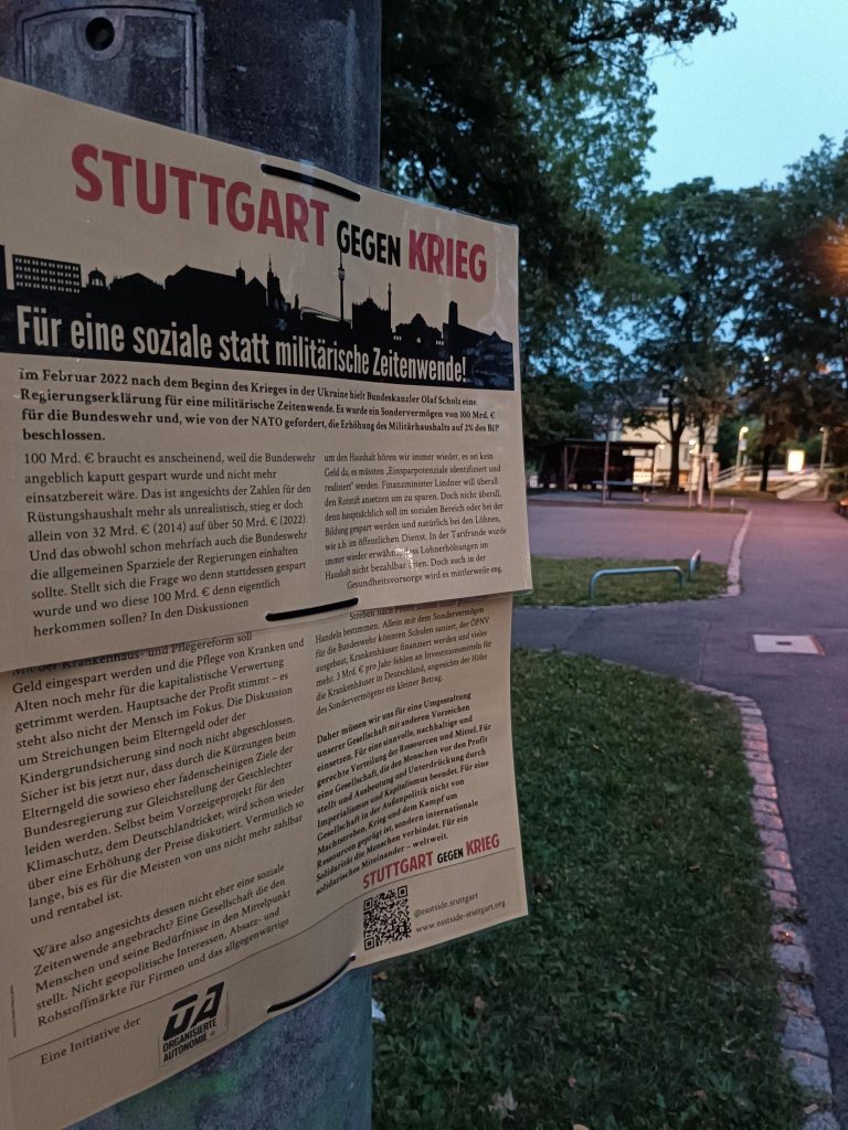 Wandzeitungen: Stuttgart gegen Krieg